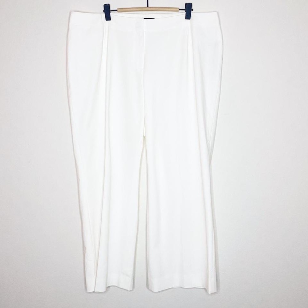 Lafayette 148 New York White Cropped Wide-Leg Pants